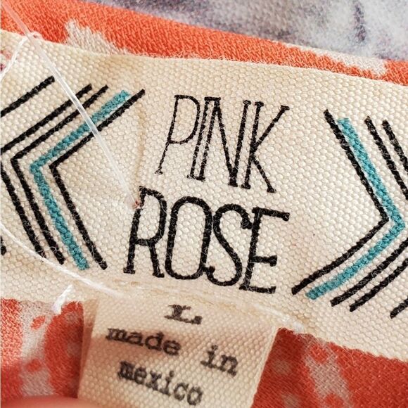 🔹️Pink Rose Orange Strappy Lightweight Tanktop Large - Picture 8 of 10
